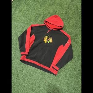 NHL Chicago Blackhawks Hoodie Embroidered Indian Black Size L
